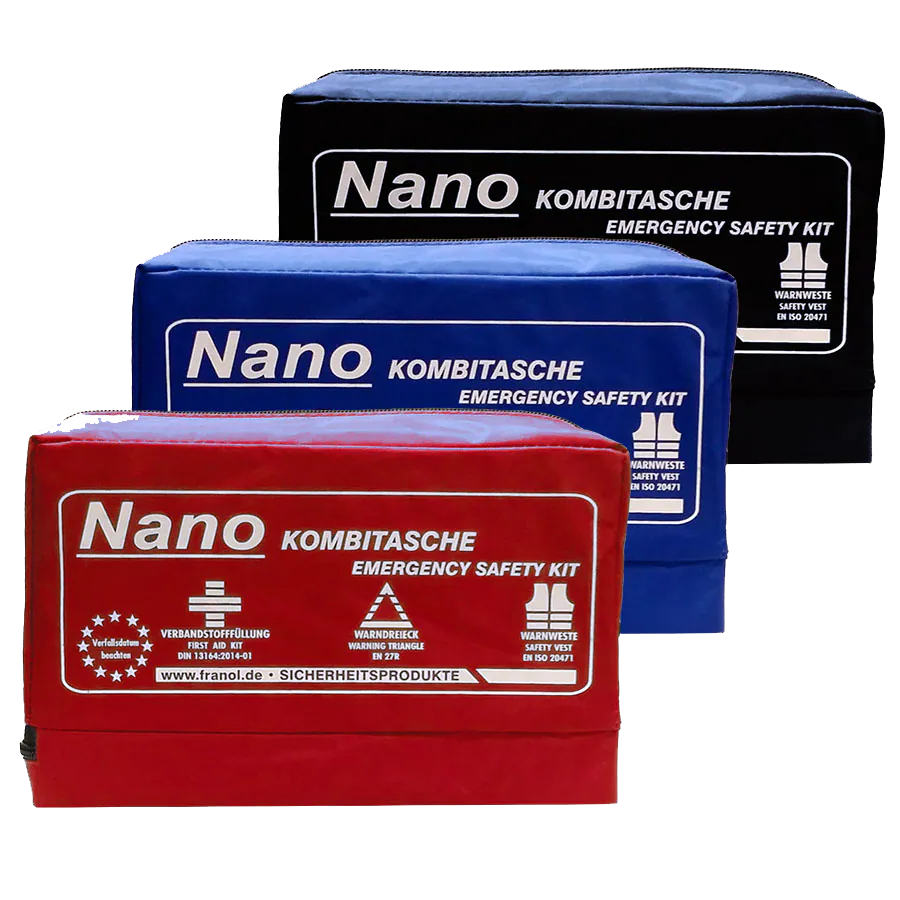 Franol Nanotaschen (Kombitasche in Nanogröße) in Schwarz, Blau und Rot